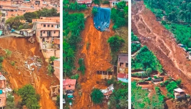 Tragedias recientes en Sabaneta, Bello y Medellín, que dejan 35 muertos este año, evidencian el grave problema de la región con la urbanización en alta montaña. Solo en Medellín hay 65 puntos críticos con asentamientos informales, alto riesgo de terrenos, pobreza y control de grupos armados. FOTO EL COLOMBIANO
